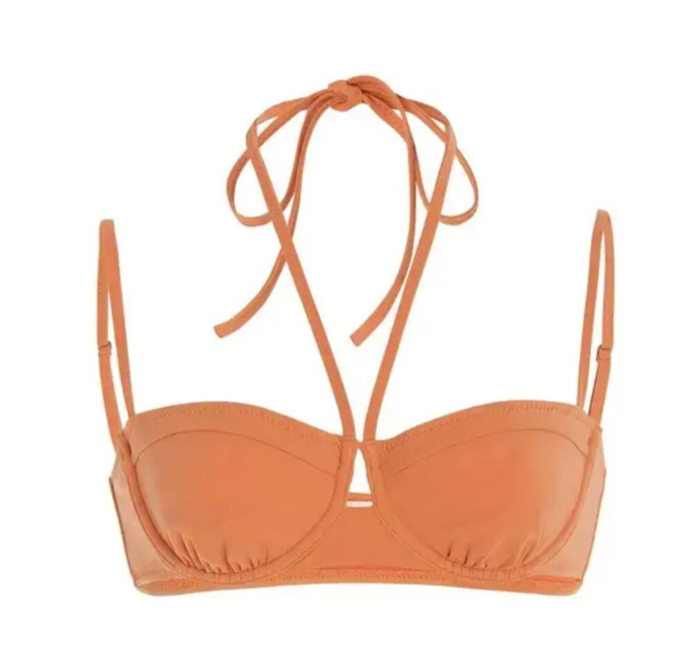 Ulla Johnson NWT Aleena Bikini Top XS P Coquina Burnt Orange Strappy Crossover
